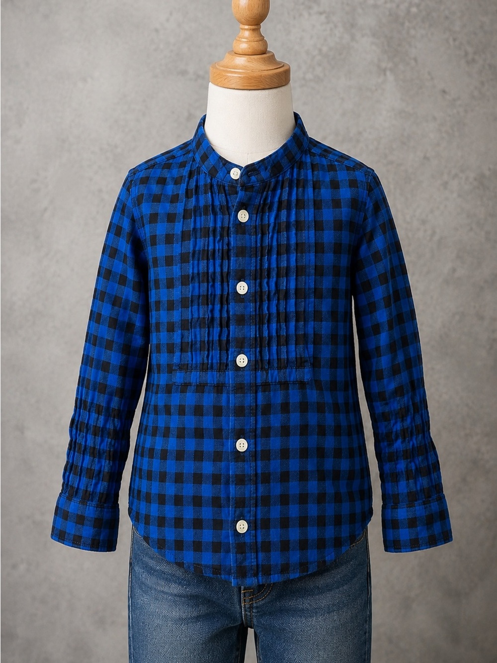 Polo Ralph Lauren Girls 4T Blue Black Plaid Button Down Shirt